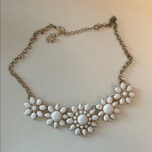Francesca’s Gold and White Floral Necklace